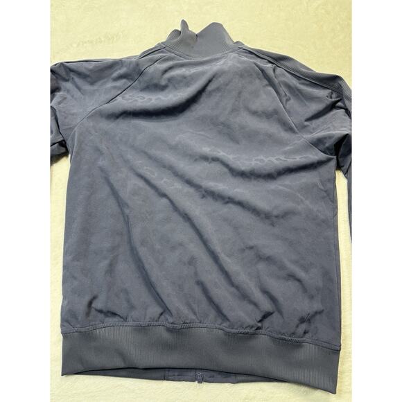 Athleta Lightweight Track Jacket Slate Blue Textured Zip Front Athleisure Size S - Picture 8 of 12